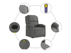 Hot Poltrona de massagens reclinável tecido cinzento-escuro SHL344367 Cinza antracite