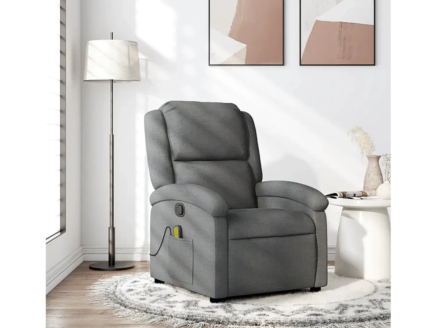 Hot Poltrona de massagens reclinável tecido cinzento-escuro SHL344367 Cinza antracite