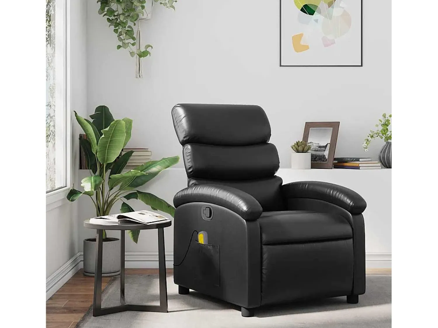 Poltrona* Poltrona de massagens reclinável couro artificial SHL489240 Preto