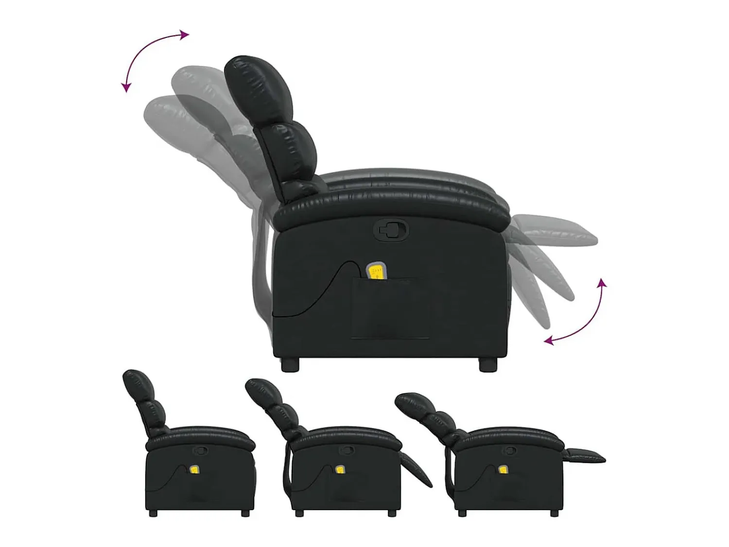 Poltrona* Poltrona de massagens reclinável couro artificial SHL489240 Preto
