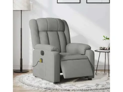 Best Poltrona de massagens reclinável elétrica tecido -claro SHL240645 Cinzento