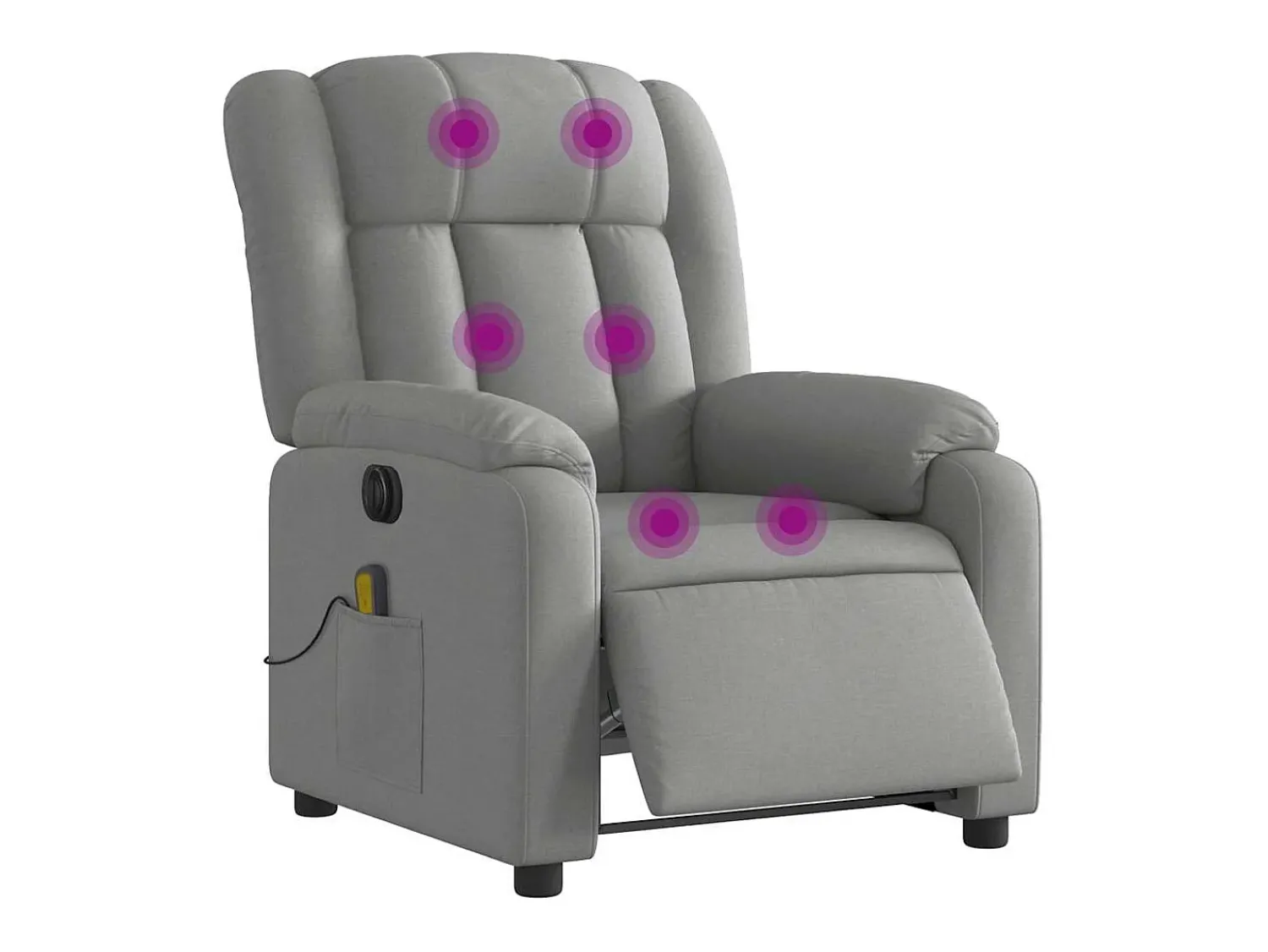 Best Poltrona de massagens reclinável elétrica tecido -claro SHL240645 Cinzento