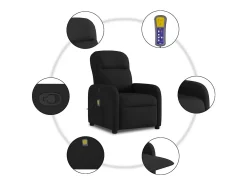 Best Poltrona de massagens reclinável tecido SHL62340 Preto