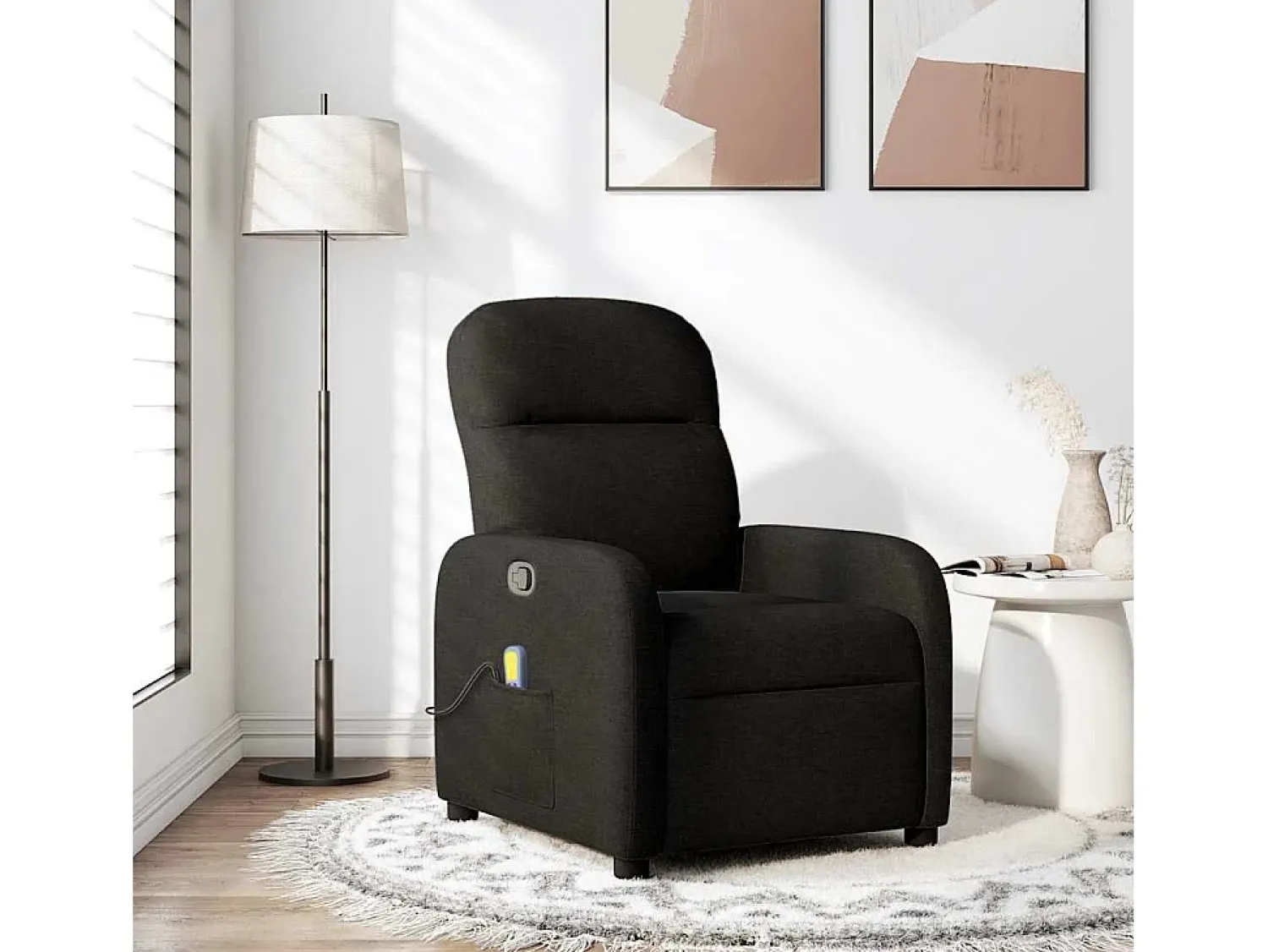 Best Poltrona de massagens reclinável tecido SHL62340 Preto