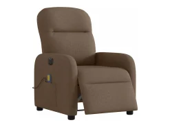 Best Poltrona de massagens reclinável elétrica tecido SHL942232 Castanho