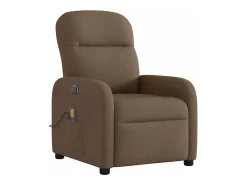 Best Poltrona de massagens reclinável elétrica tecido SHL942232 Castanho