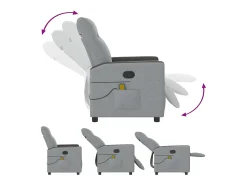 Outlet Poltrona de massagens reclinável tecido -claro SHL775022 Cinzento