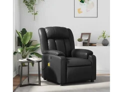 Poltrona* Poltrona de massagens reclinável couro artificial SHL455929 Preto