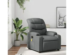 Poltrona* Poltrona de massagens reclinável couro artificial SHL537385 Cinzento