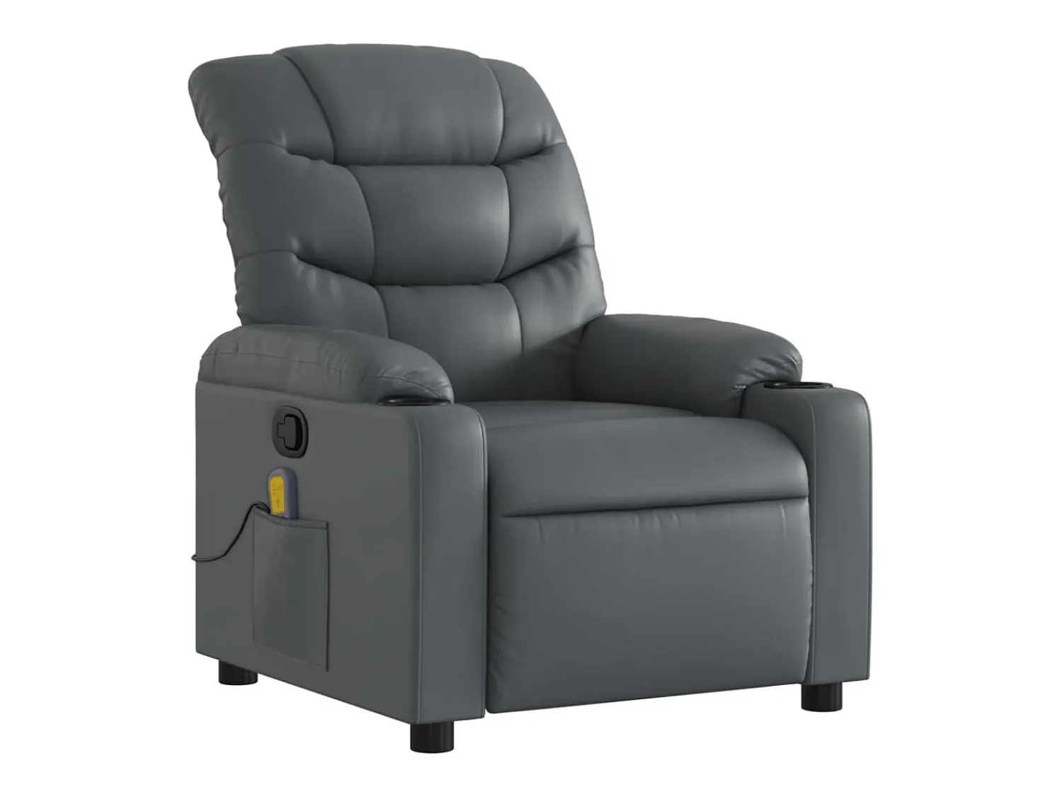 Poltrona* Poltrona de massagens reclinável couro artificial SHL537385 Cinzento