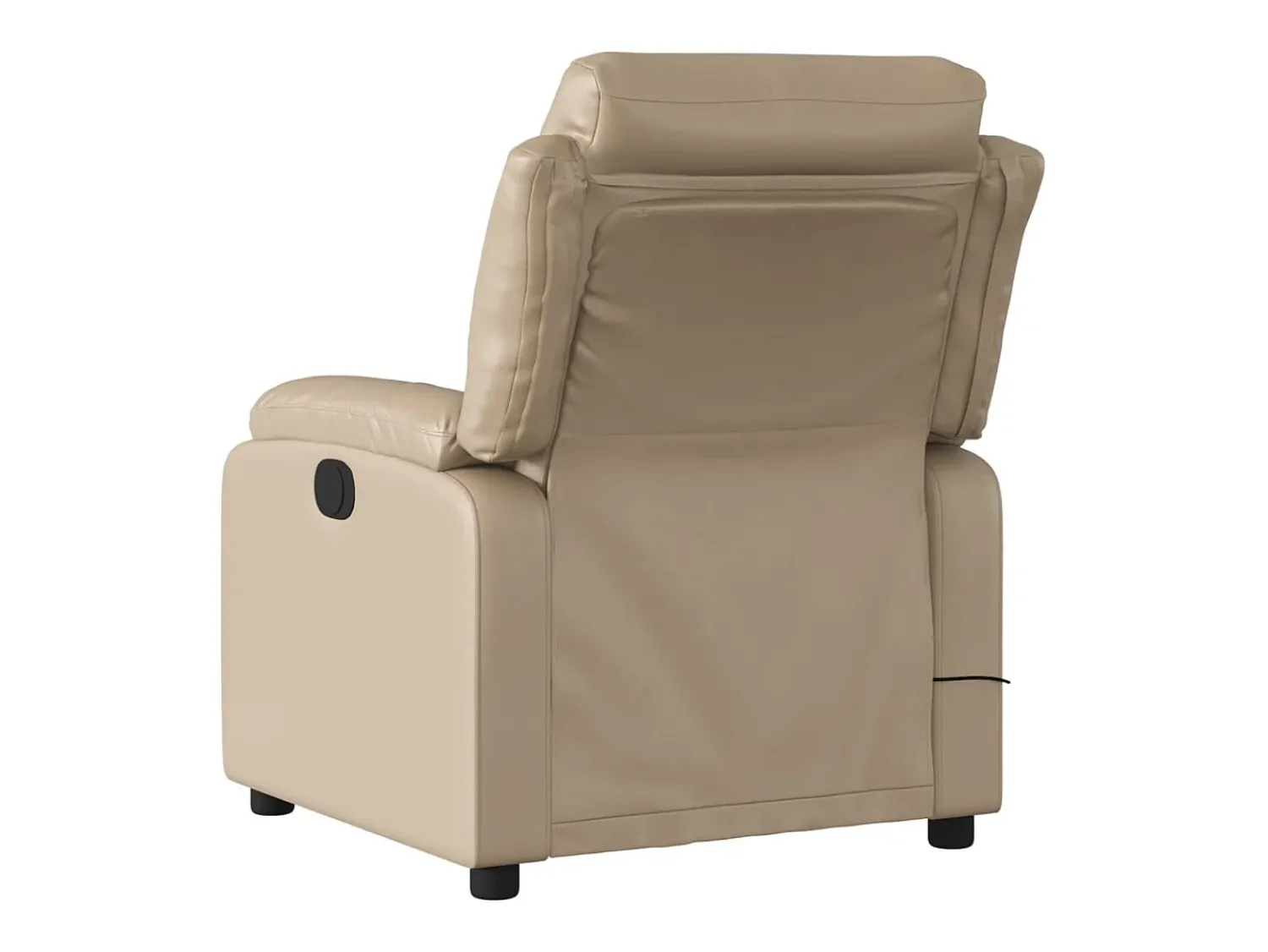 vidaxl Poltrona de massagens reclinável couro artificial cappuccino^ Poltrona