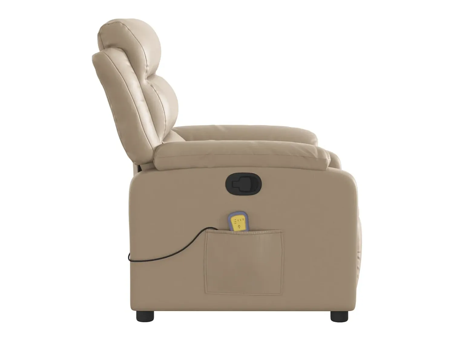vidaxl Poltrona de massagens reclinável couro artificial cappuccino^ Poltrona