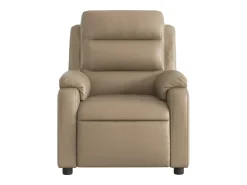 vidaxl Poltrona de massagens reclinável couro artificial cappuccino^ Poltrona