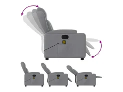 Online Poltrona de massagens reclinável tecido -claro SHL76888 Cinzento