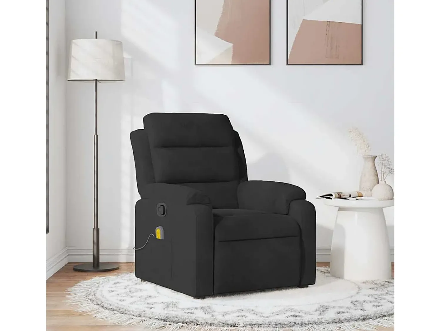 Poltrona* Poltrona de massagens reclinável veludo SHL383087 Preto