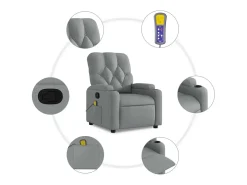 Poltrona* Poltrona de massagens reclinável tecido -claro SHL601299 Cinzento