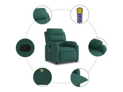 Clearance Poltrona de massagens reclinável tecido verde-escuro SHL100373 Verde pinho