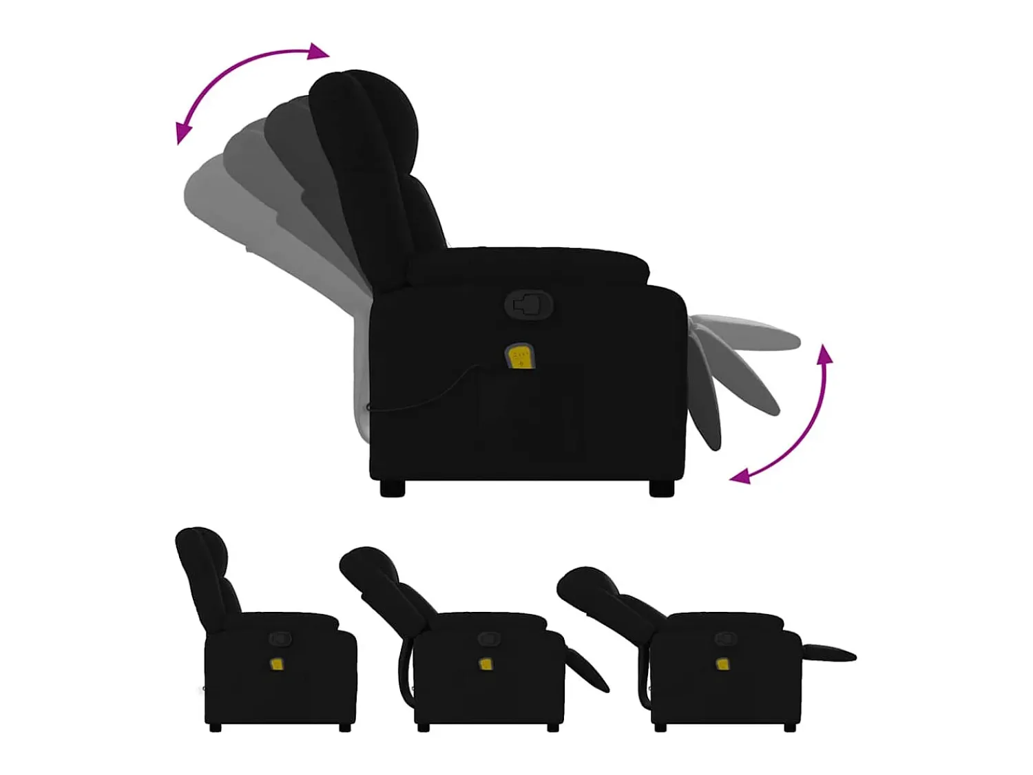 Poltrona| Poltrona de massagens reclinável tecido SHL559427 Preto