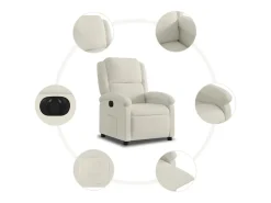 Poltrona|vidaxl Poltrona de massagens reclinável veludo cor Creme