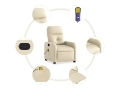 Clearance Poltrona de massagens reclinável tecido cor SHL394808 Creme