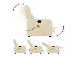 Clearance Poltrona de massagens reclinável tecido cor SHL394808 Creme