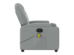 Poltrona|vidaxl Poltrona de massagens reclinável tecido -claro Cinzento
