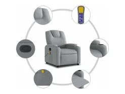 Poltrona|vidaxl Poltrona de massagens reclinável tecido -claro Cinzento