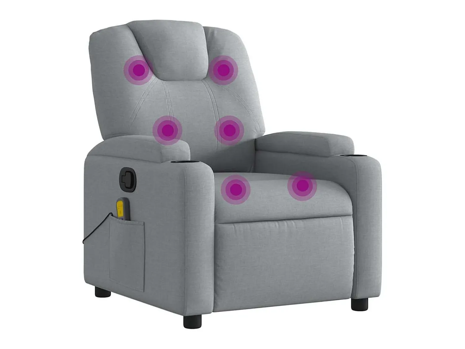 Poltrona|vidaxl Poltrona de massagens reclinável tecido -claro Cinzento