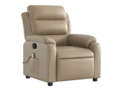 Clearance Poltrona de massagens reclinável couro artificial cappuccino SHL208239 Castanho