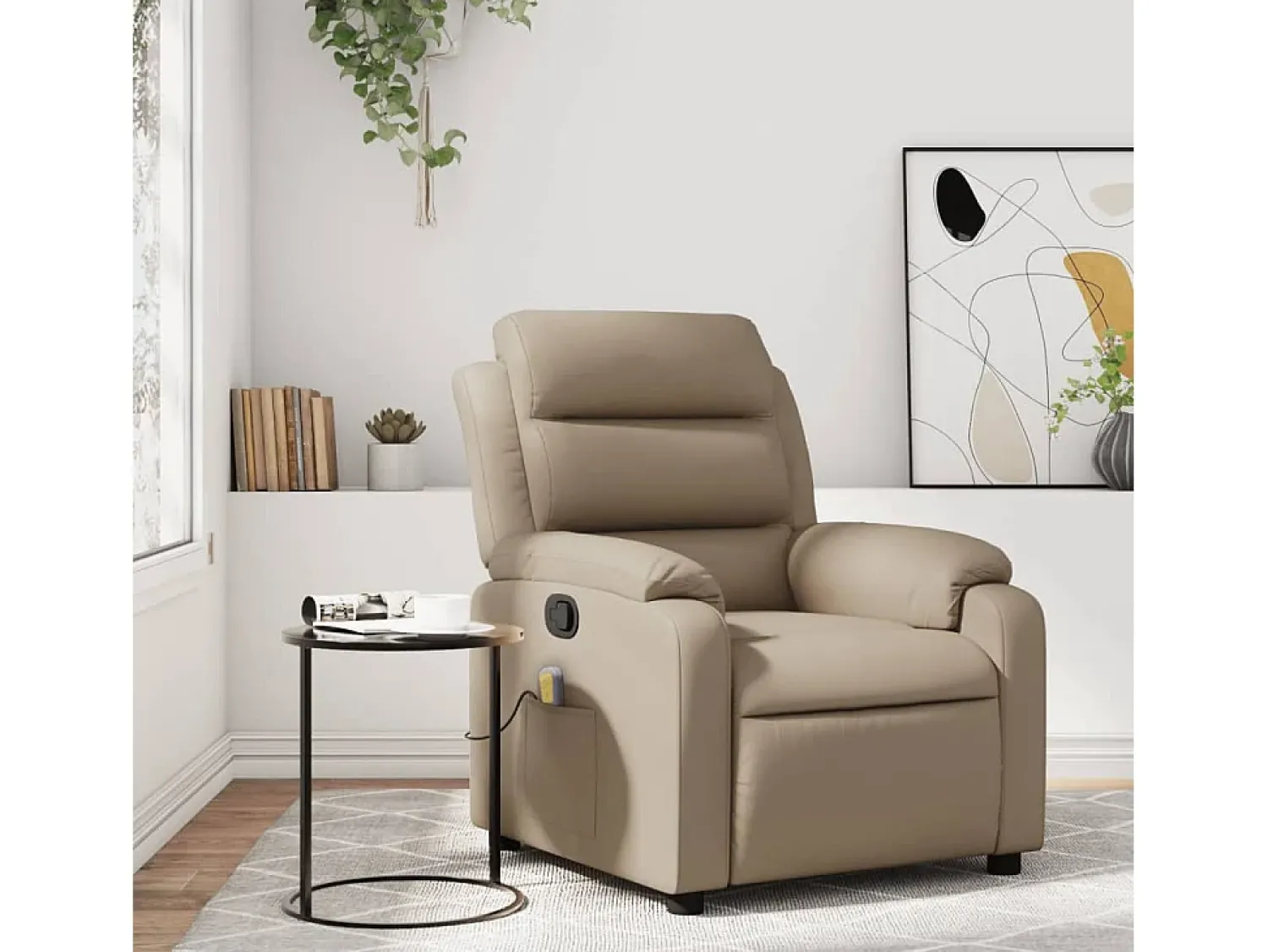 Clearance Poltrona de massagens reclinável couro artificial cappuccino SHL208239 Castanho