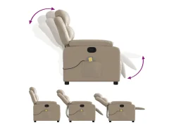 Clearance Poltrona de massagens reclinável couro artificial cappuccino SHL208239 Castanho