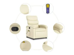 Poltrona de massagens reclinável couro artificial cor SHL777270^ Poltrona