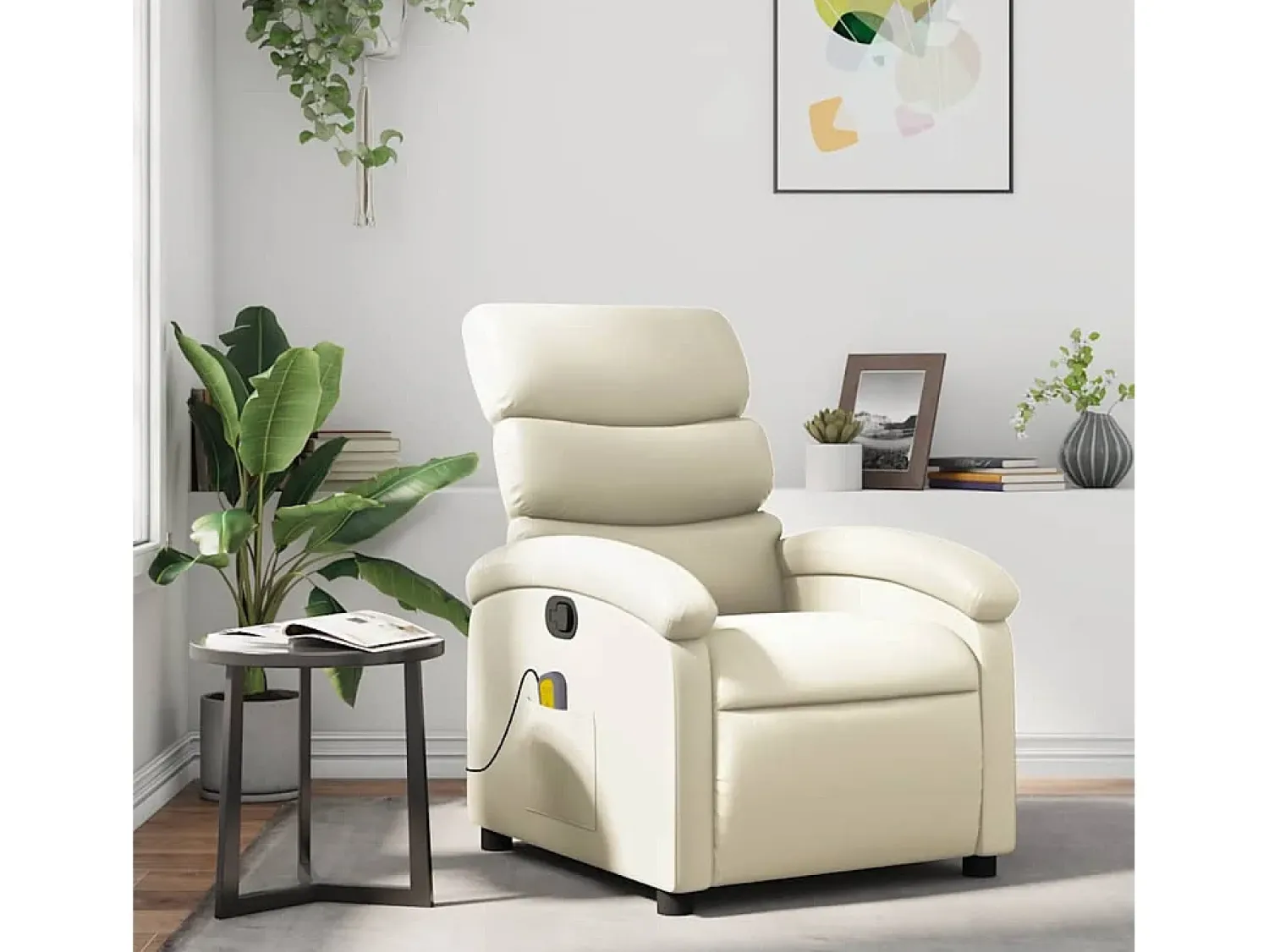 Poltrona de massagens reclinável couro artificial cor SHL777270^ Poltrona