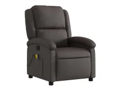 Poltrona*vidaxl Poltrona de massagens reclinável couro genuíno -escuro Castanho