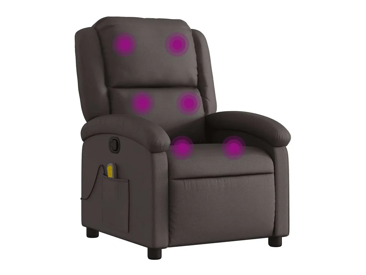 Poltrona*vidaxl Poltrona de massagens reclinável couro genuíno -escuro Castanho
