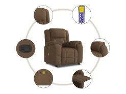 Poltrona de massagens reclinável tecido SHL259639^ Poltrona