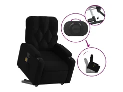 Poltrona* Poltrona de massagens reclinável elevatória tecido SHL481436 Preto