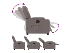Poltrona de massagens reclinável tecido cinzento-acastanhado SHL313941^ Poltrona