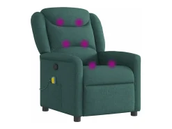 Poltrona|vidaxl Poltrona de massagens reclinável tecido -escuro Verde