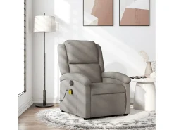 Poltrona de massagens reclinável tecido cinzento-acastanhado SHL886843^ Poltrona