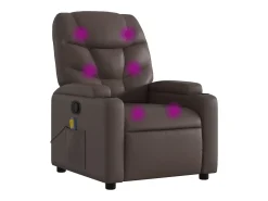 Clearance vidaxl Poltrona de massagens reclinável couro artificial Castanho