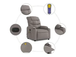 Poltrona* Poltrona de massagens reclinável tecido cinzento-acastanhado SHL970717 Taupe