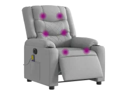 Poltrona| Poltrona de massagens reclinável elétrica tecido -claro SHL142694 Cinzento