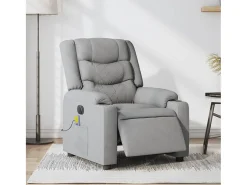 Poltrona| Poltrona de massagens reclinável elétrica tecido -claro SHL142694 Cinzento