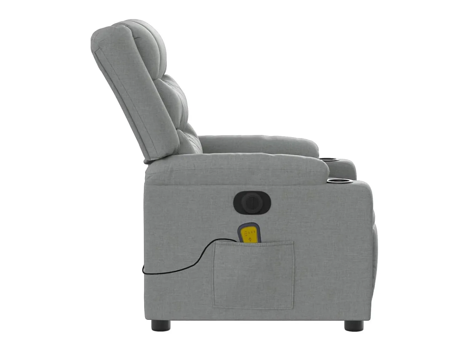 Poltrona| Poltrona de massagens reclinável elétrica tecido -claro SHL142694 Cinzento