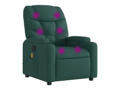 Poltrona*vidaxl Poltrona de massagens reclinável tecido -escuro Verde