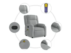 Poltrona* Poltrona de massagens reclinável tecido -claro SHL662335 Cinzento