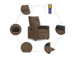 Poltrona* Poltrona de massagens reclinável elétrica tecido SHL976424 Castanho