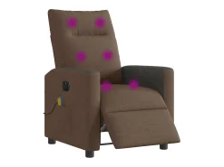 Poltrona* Poltrona de massagens reclinável elétrica tecido SHL976424 Castanho