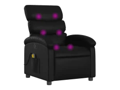 vidaxl Poltrona de massagens reclinável couro artificial^ Poltrona